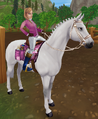 Loretta on her horse, Bartok