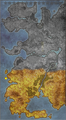 The map of Jorvik in The Autumn Rider with the South Isle Lighthouse marked with a yellow dot.